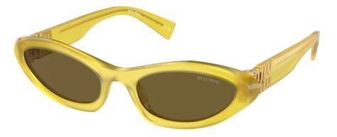 Miu Miu MU09YS 17L01T Sunglasses in Matte Frosted Yellow 